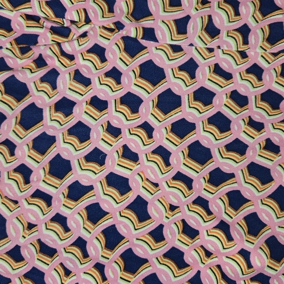 Diane Von Furstenberg DVF Brooklyn Matte Jersey Pants Pink and Navy Geometric - Picture 3 of 9